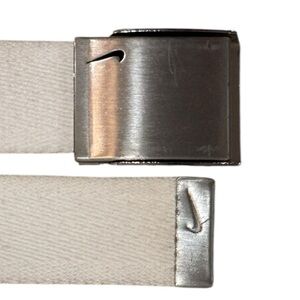 Nike White Belt with Metallic Buckle Sz L